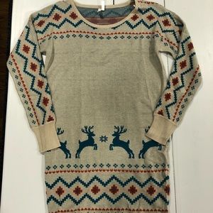 Pink Blush Maternity Sweater Reindeer Dress